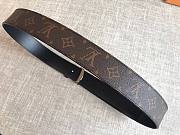 LOUIS VUITTON Belt Brown Monogram Silver Buckle 40mm - 6