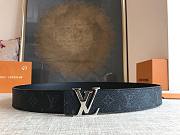 LOUIS VUITTON Belt Black Monogram Silver Buckle 40mm - 1