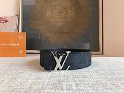 LOUIS VUITTON Belt Black Monogram Silver Buckle 40mm - 6