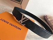 LOUIS VUITTON Belt Black Monogram Silver Buckle 40mm - 5