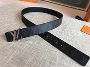 LOUIS VUITTON Belt Black Monogram Silver Buckle 40mm - 2