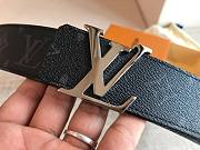 LOUIS VUITTON Belt Black Monogram Silver Buckle 40mm - 3