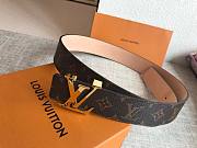 LOUIS VUITTON Belt Brown Monogram Golden Buckle 40mm - 2