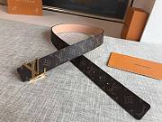 LOUIS VUITTON Belt Brown Monogram Golden Buckle 40mm - 5