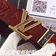 LOUIS VUITTON Belt Layer Cowhide Golden Buckle 38mm - 5