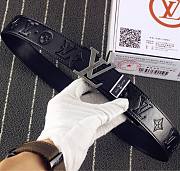 LOUIS VUITTON Belt Layer Cowhide Silver Buckle 38mm - 2