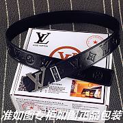 LOUIS VUITTON Belt Layer Cowhide Silver Buckle 38mm - 3
