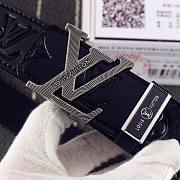 LOUIS VUITTON Belt Layer Cowhide Silver Buckle 38mm - 4