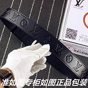 LOUIS VUITTON Belt Layer Cowhide Silver Buckle 38mm - 5