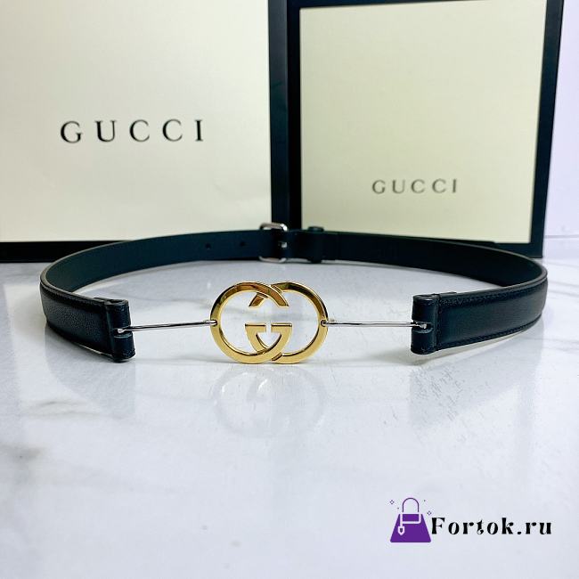 Gucci GG Golden Black Belt 20mm - 1