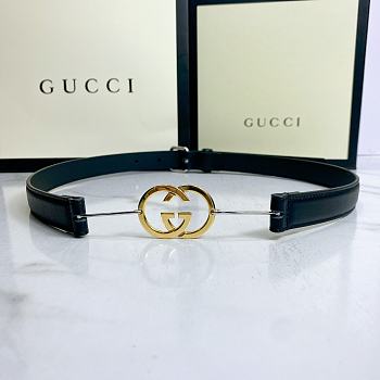 Gucci GG Golden Black Belt 20mm