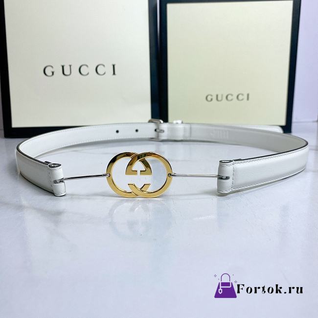 Gucci GG Golden White Belt 20mm - 1