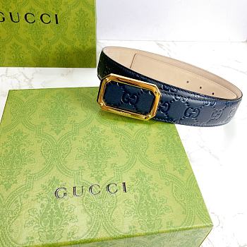 Gucci Black Belt Golden Buckle 403941 35mm