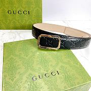 Gucci Black Belt Silver Buckle 403941 35mm - 1