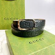 Gucci Black Belt Silver Buckle 403941 35mm - 3