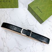 Gucci Black Belt Silver Buckle 403941 35mm - 4