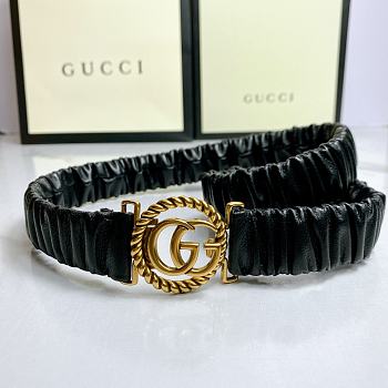 Gucci GG Retro Gold Metal Copper Hardware Black 30mm