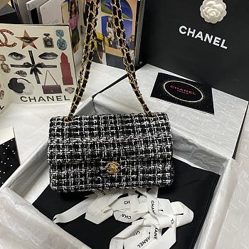 CHANEL Classic Tweeds Handbag Black&White 1112 25.5cm