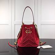GUCCI GG Marmont Velvet  Bucket Bag Red 525081 22cm - 1