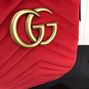 GUCCI GG Marmont Velvet  Bucket Bag Red 525081 22cm - 6