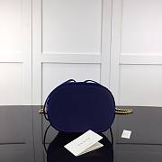 GUCCI GG Marmont Velvet Bucket Bag Blue 525081 22cm - 4