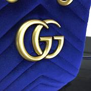 GUCCI GG Marmont Velvet Bucket Bag Blue 525081 22cm - 3