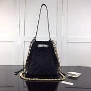 GUCCI GG Marmont Velvet Bucket Bag Black 525081 22cm - 4