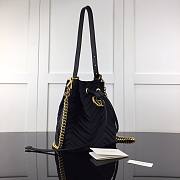 GUCCI GG Marmont Velvet Bucket Bag Black 525081 22cm - 3