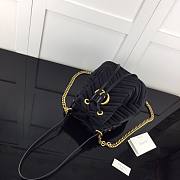 GUCCI GG Marmont Velvet Bucket Bag Black 525081 22cm - 2