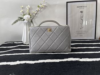 CHANEL Cross Body with Top Handle Gray 30cm