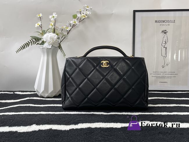 CHANEL Cross Body with Top Handle Black 30cm - 1