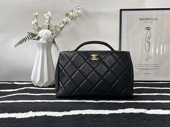 CHANEL Cross Body with Top Handle Black 30cm