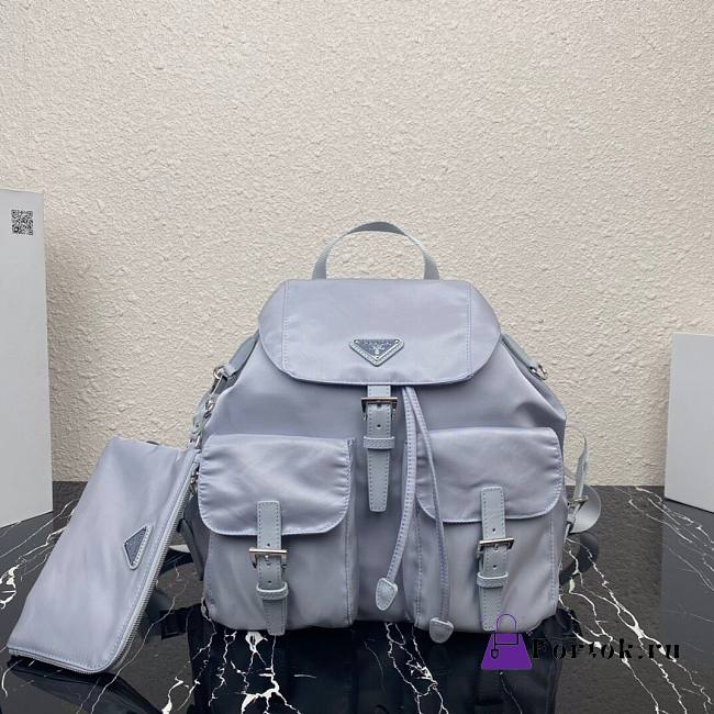 PRADA Medium Nylon Backpack Cornflower Blue 1BZ811 32cm - 1