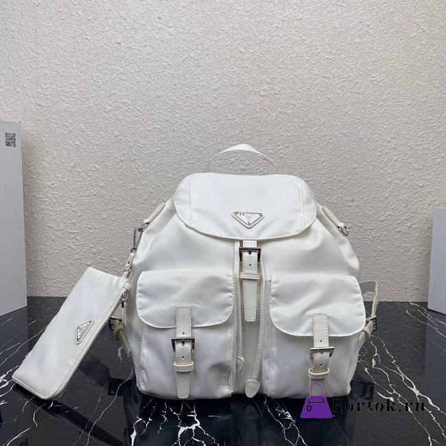 PRADA Medium Nylon Backpack White 1BZ811 32cm - 1