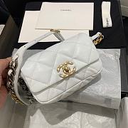 CHANEL 19 Handbag Soft Goatskin Small White AS1163 20cm - 2