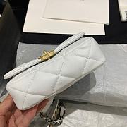 CHANEL 19 Handbag Soft Goatskin Small White AS1163 20cm - 3