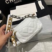CHANEL 19 Handbag Soft Goatskin Small White AS1163 20cm - 4
