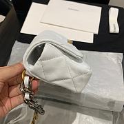 CHANEL 19 Handbag Soft Goatskin Small White AS1163 20cm - 5