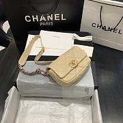 CHANEL 19 Handbag Soft Goatskin Small Apricot AS1163 20cm  - 1