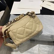 CHANEL 19 Handbag Soft Goatskin Small Apricot AS1163 20cm  - 4