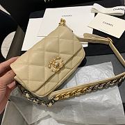CHANEL 19 Handbag Soft Goatskin Small Apricot AS1163 20cm  - 5