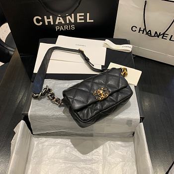 CHANEL 19 Handbag Soft Goatskin Small Black AS1163 20cm 