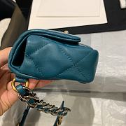 CHANEL 19 Handbag Soft Goatskin Small Dark Teal Blue AS1163 20cm - 5