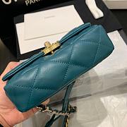 CHANEL 19 Handbag Soft Goatskin Small Dark Teal Blue AS1163 20cm - 4