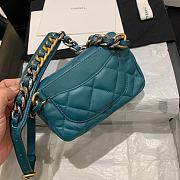 CHANEL 19 Handbag Soft Goatskin Small Dark Teal Blue AS1163 20cm - 3