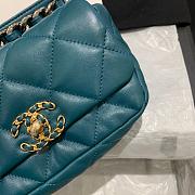 CHANEL 19 Handbag Soft Goatskin Small Dark Teal Blue AS1163 20cm - 2