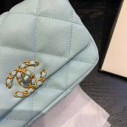 CHANEL 19 Handbag Soft Goatskin Small Light Blue AS1163 20cm - 6