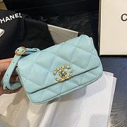 CHANEL 19 Handbag Soft Goatskin Small Light Blue AS1163 20cm - 5