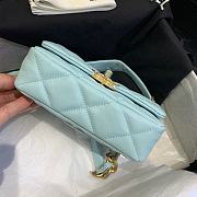 CHANEL 19 Handbag Soft Goatskin Small Light Blue AS1163 20cm - 4