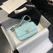 CHANEL 19 Handbag Soft Goatskin Small Light Blue AS1163 20cm - 2